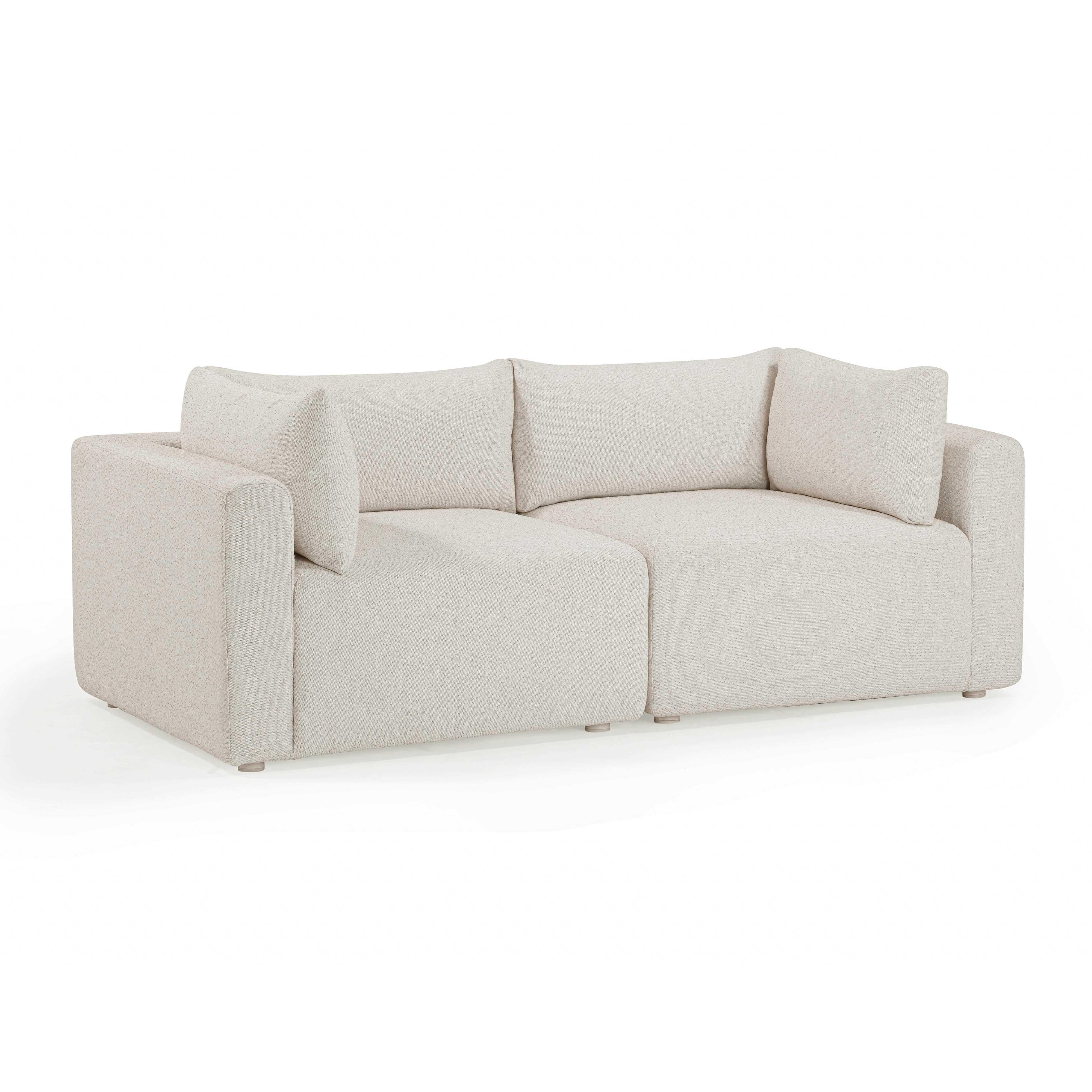 Hangover 81" Cream Performance Fabric Outdoor Modular Loveseat - Luxe Home Furnishings (Jersey City, NJ)