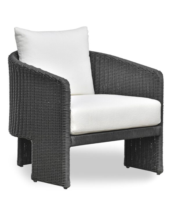Alexa Rattan Performance Fabric Outdoor Armchair - Luxe Home Furnishings (Jersey City, NJ)