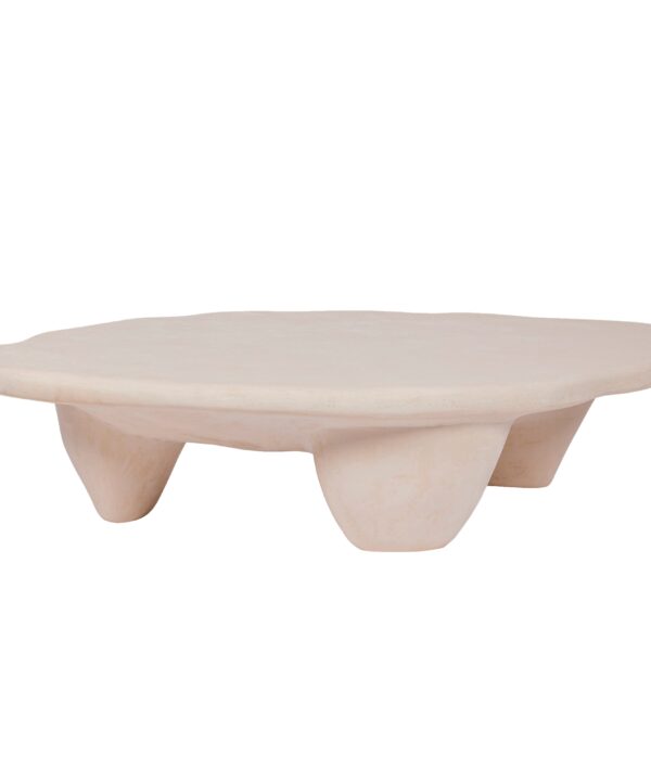 Athen 57" Nude Faux Stone Coffee Table - Luxe Home Furnishings (Jersey City, NJ)