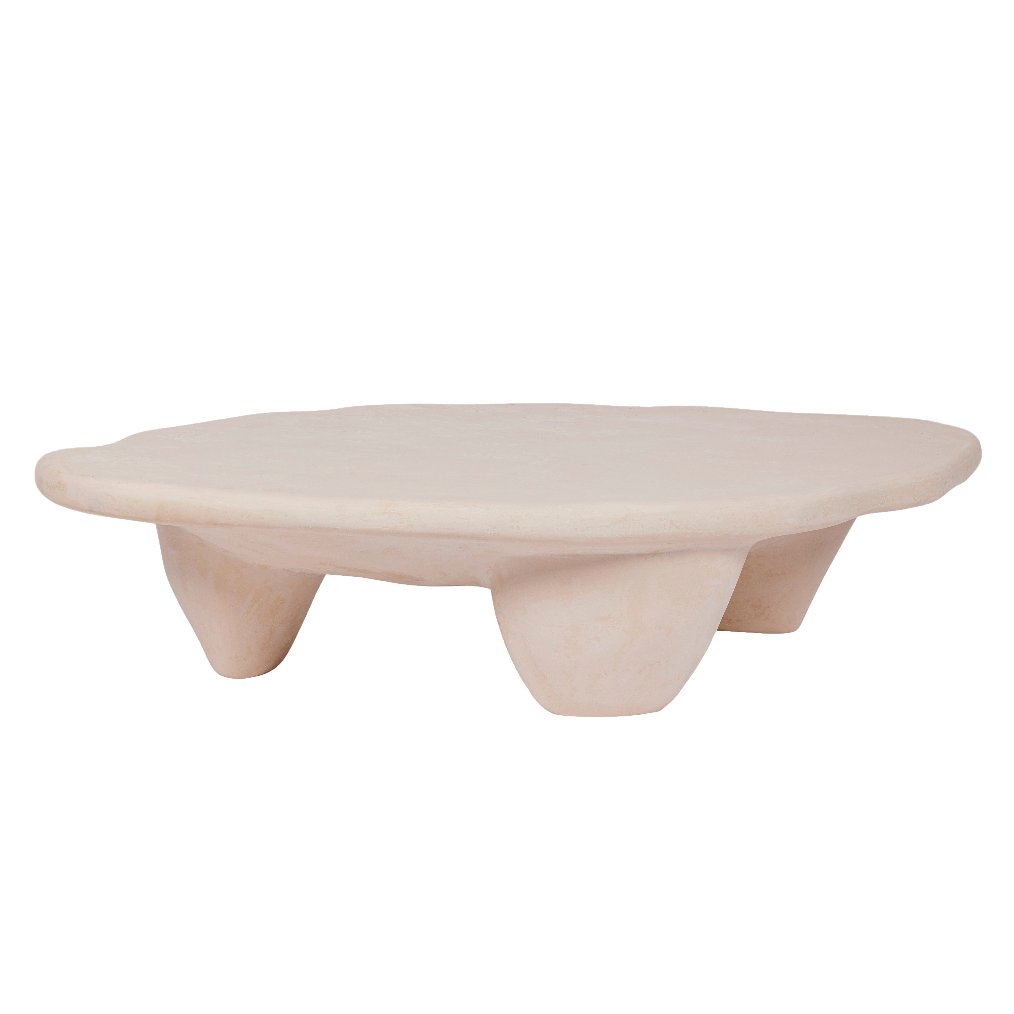 Athen 57" Nude Faux Stone Coffee Table - Luxe Home Furnishings (Jersey City, NJ)