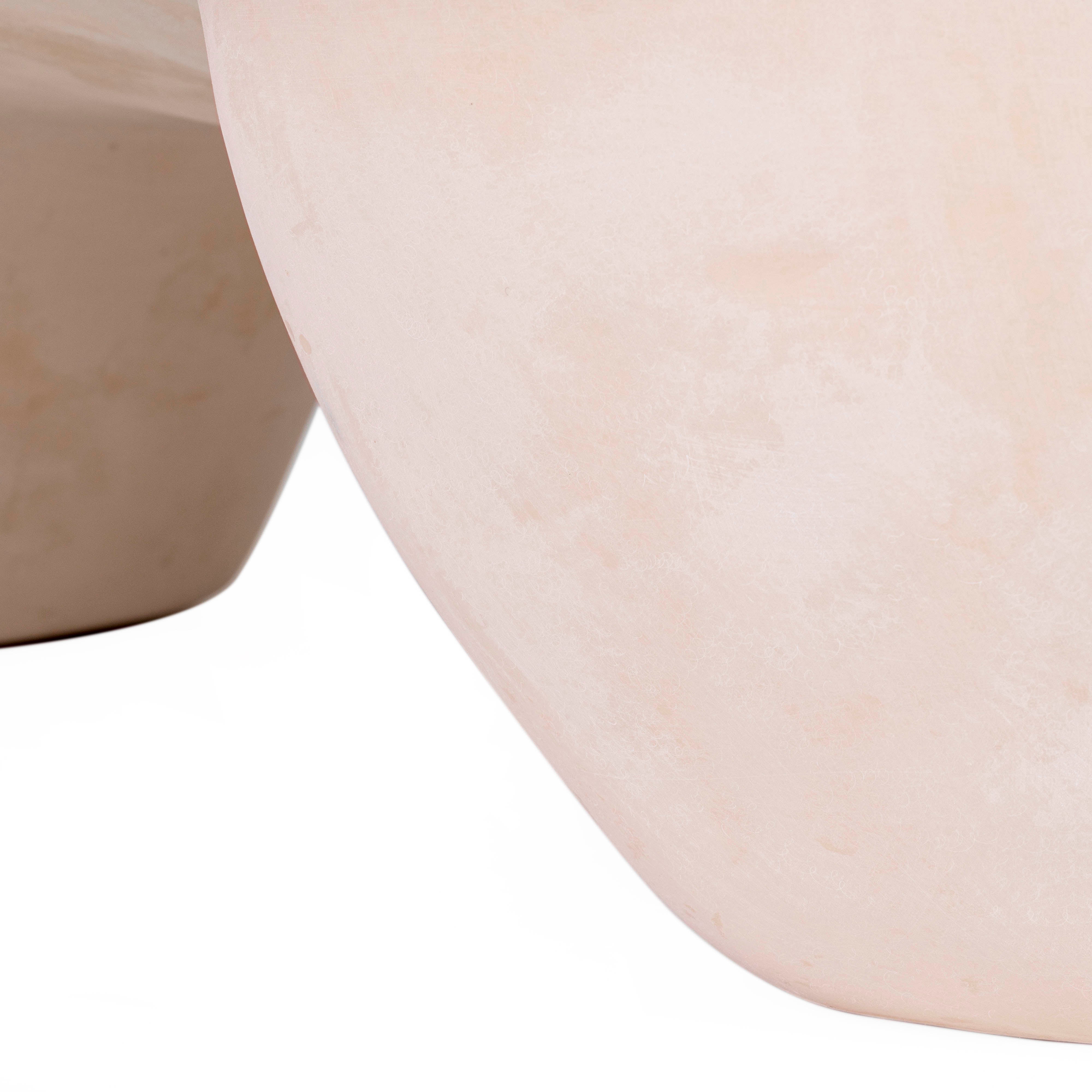 Athen 57" Nude Faux Stone Coffee Table - Luxe Home Furnishings (Jersey City, NJ)