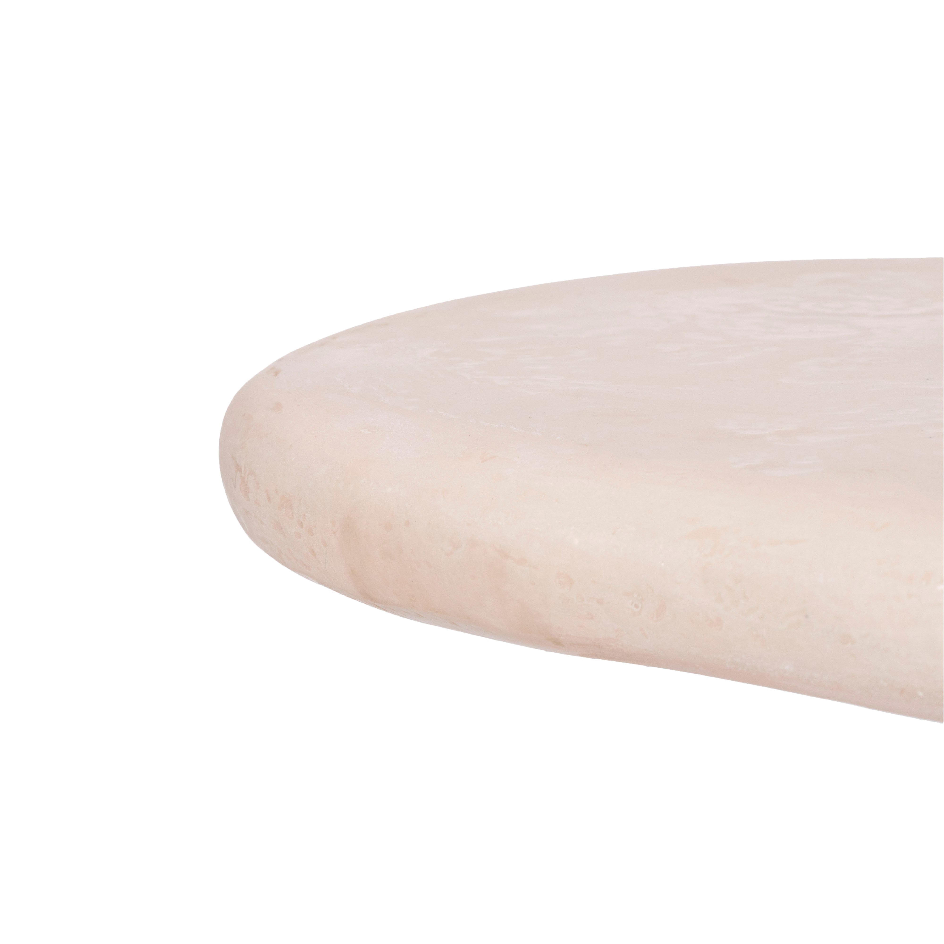 Athen 57" Nude Faux Stone Coffee Table - Luxe Home Furnishings (Jersey City, NJ)