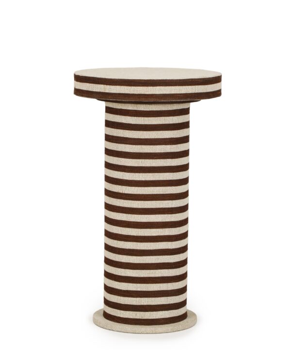 Lyra Natural Striped Cotton Jute Contract-Grade Side Table - Luxe Home Furnishings (Jersey City, NJ)