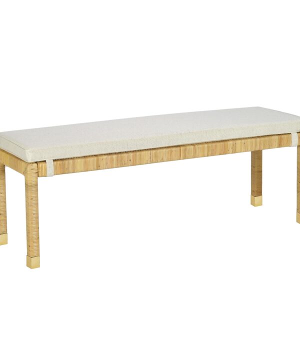 Amara Cream Contract-Grade Linen Bench - Luxe Home Furnishings (Jersey City, NJ)