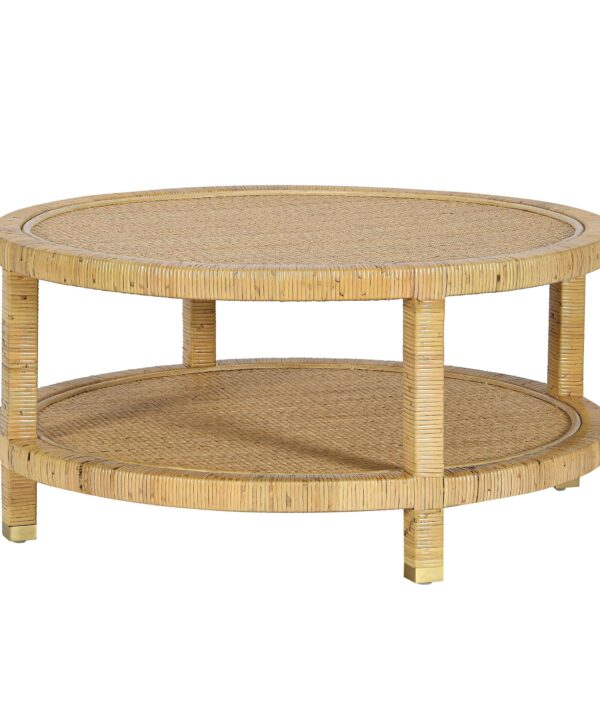 Amara 33" Natural Rattan Round Coffee Table - Luxe Home Furnishings (Jersey City, NJ)