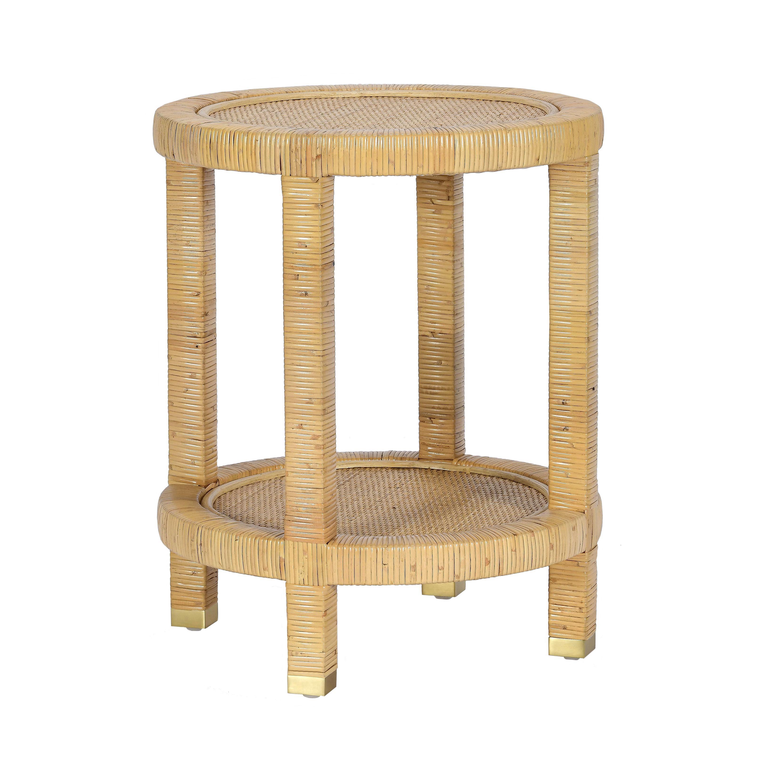 Amara Natural Rattan Side Table - Luxe Home Furnishings (Jersey City, NJ)