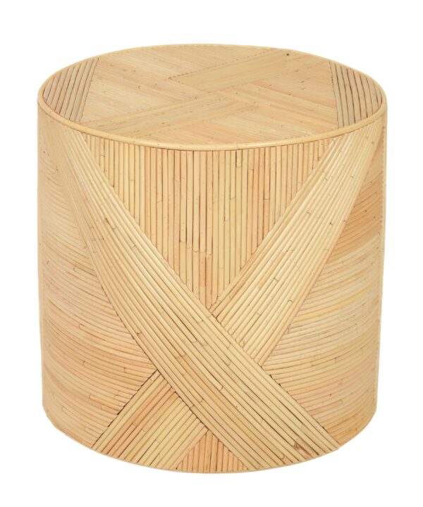 Matea Natural Rattan Cross Side Table - Luxe Home Furnishings (Jersey City, NJ)
