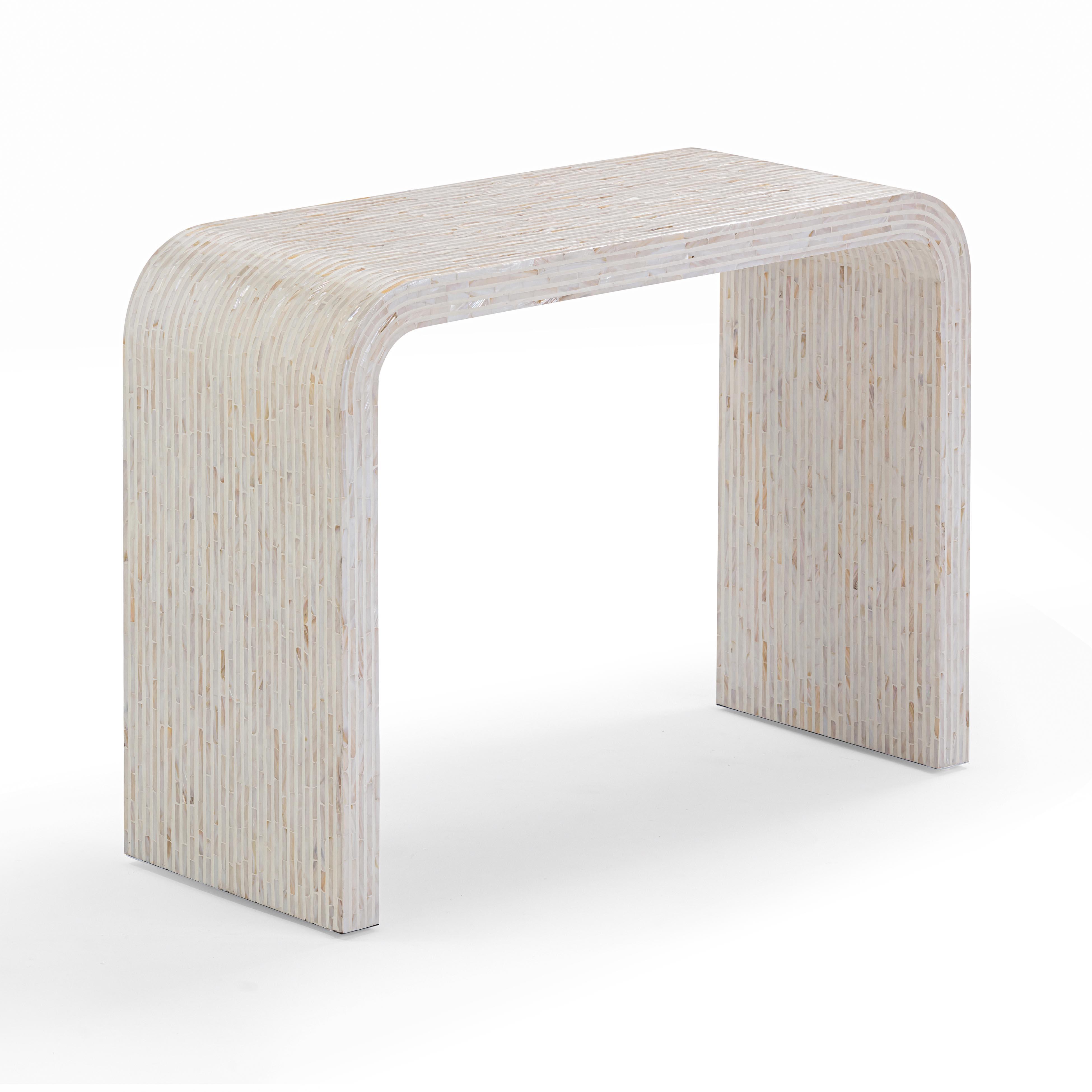 Opus 43" Cream Capiz Shell Console Table - Luxe Home Furnishings (Jersey City, NJ)