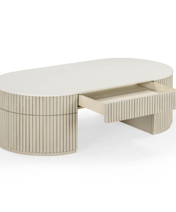 Bella 52" Cream Large Storage Coffee Table - Luxe Home Furnishings (Jersey City, NJ)