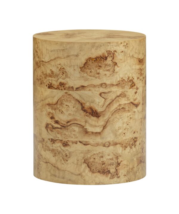 Fig Natural Burl Drum Side Table - Luxe Home Furnishings (Jersey City, NJ)