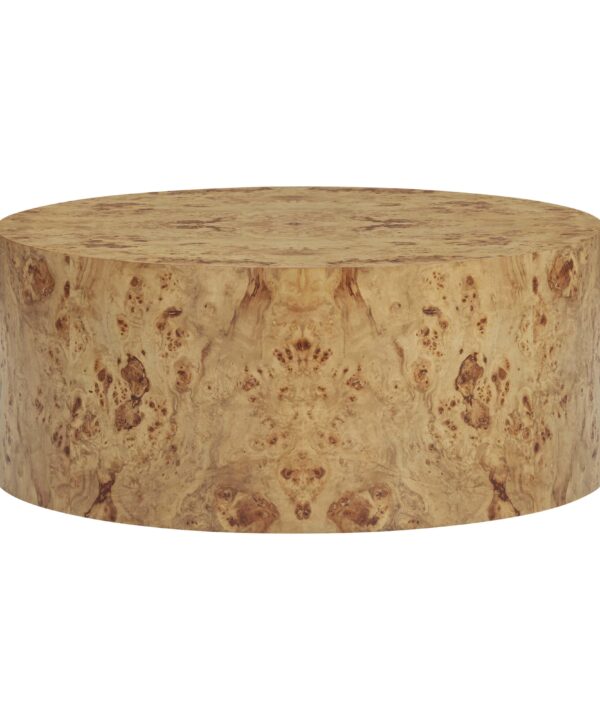 Fig 36" Natural Burl Drum Round Coffee Table - Luxe Home Furnishings (Jersey City, NJ)