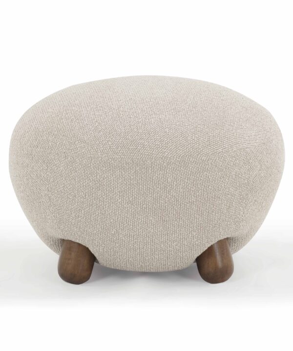 Pucker Warm Grey Performance Boucle Ottoman - Luxe Home Furnishings (Jersey City, NJ)