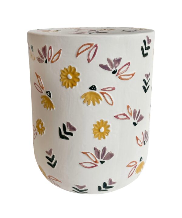 Ceramic Hand-Painted Floral Indoor/Outdoor Table - Luxe Home Furnishings (Jersey City, NJ)
