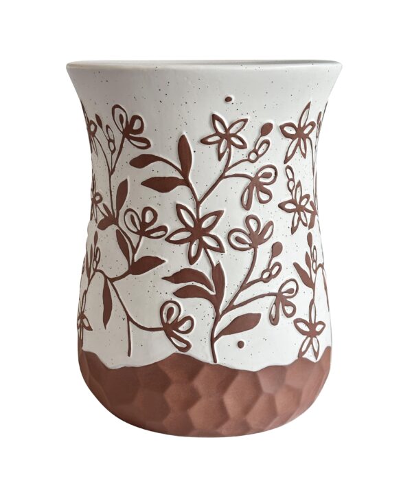 Ceramic Carved Terracotta Indoor/Outdoor Table - Luxe Home Furnishings (Jersey City, NJ)