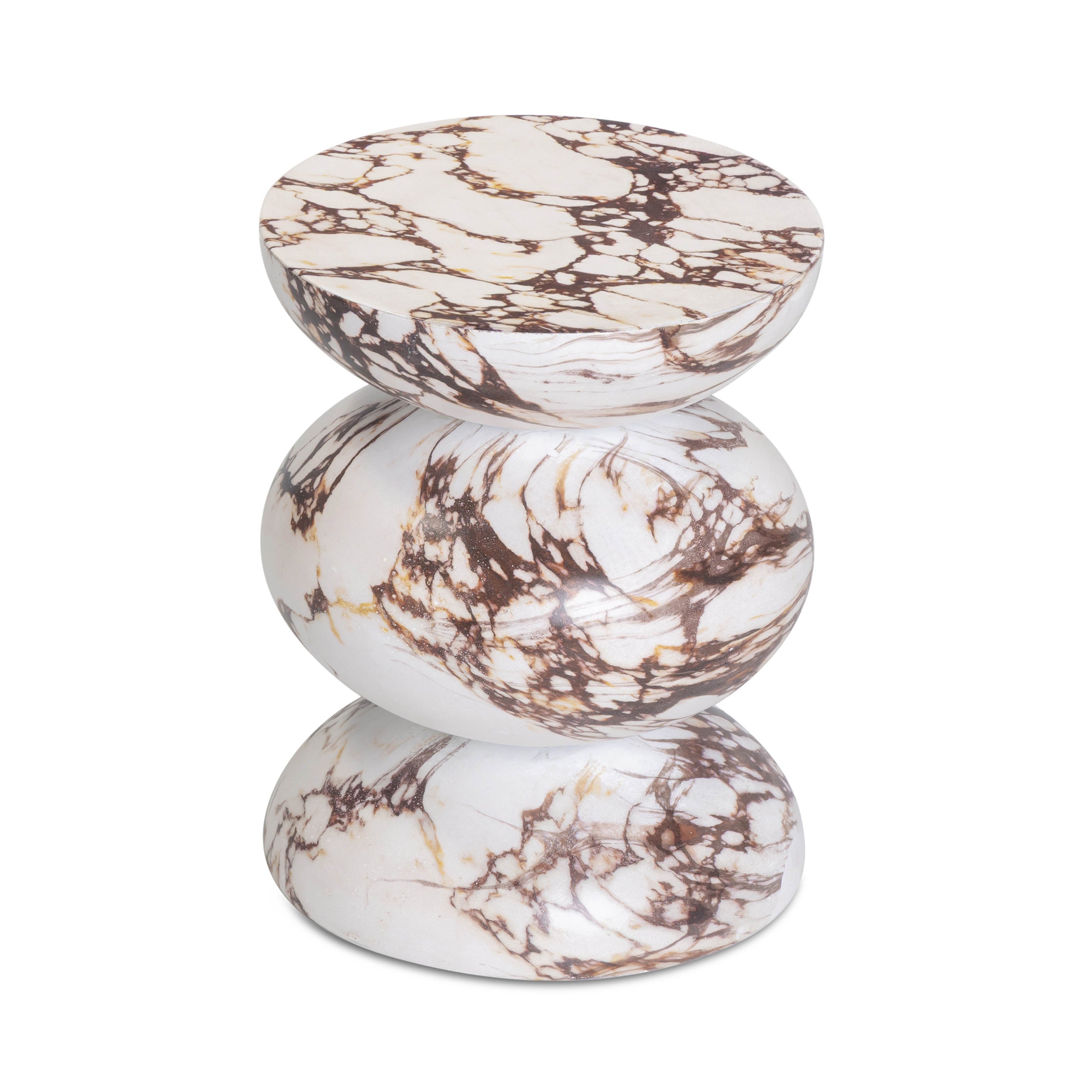 Pia Red Faux Marble Indoor/Outdoor Concrete Side Table - Luxe Home Furnishings (Jersey City, NJ)