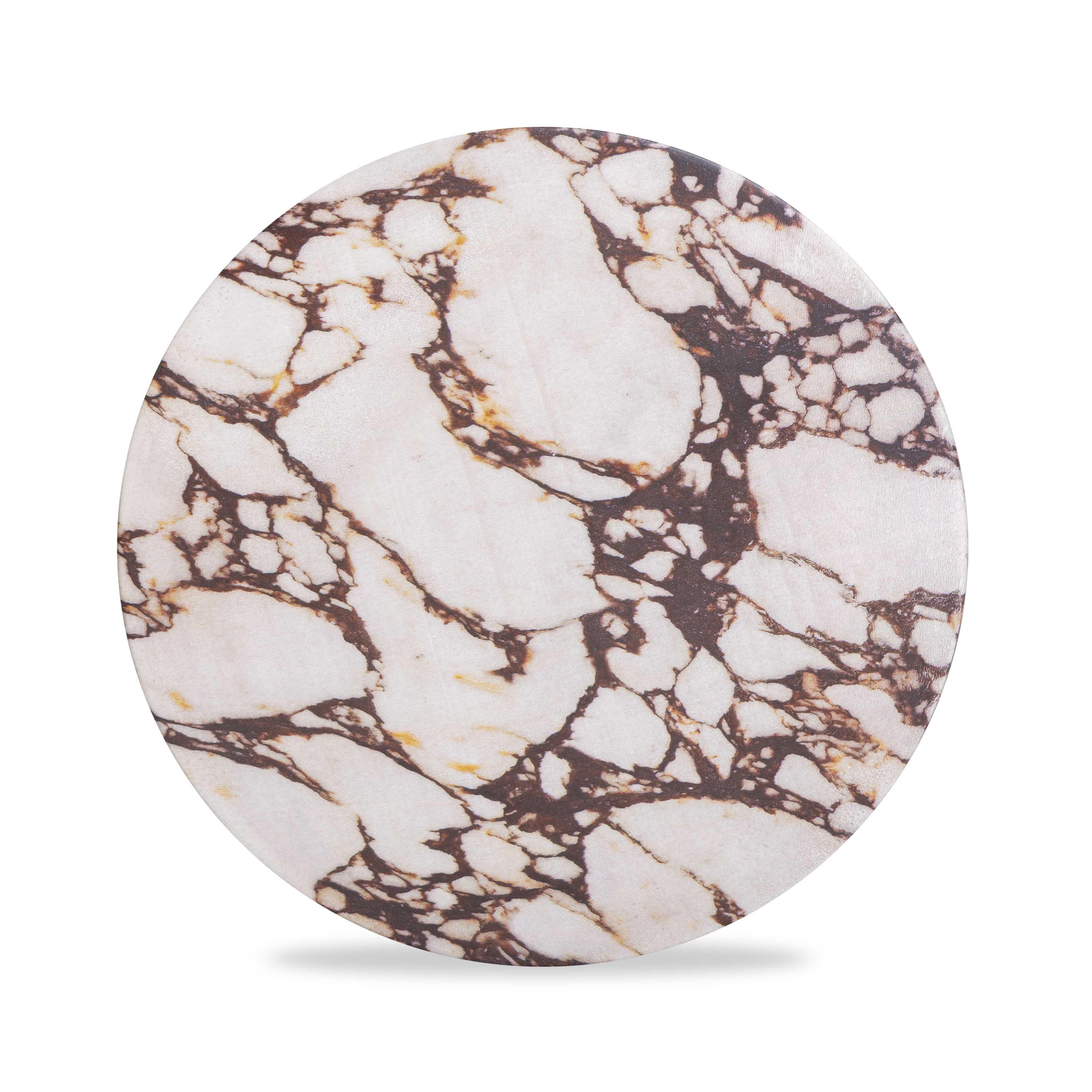 Pia Red Faux Marble Indoor/Outdoor Concrete Side Table - Luxe Home Furnishings (Jersey City, NJ)