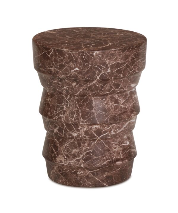 Ayon Faux Red Levanto Marble Indoor/Outdoor Concrete Side Table - Luxe Home Furnishings (Jersey City, NJ)