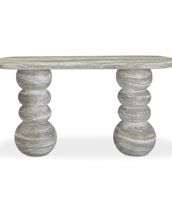 Hyre 59" Faux Stone Indoor/Outdoor Concrete Console Table - Luxe Home Furnishings (Jersey City, NJ)