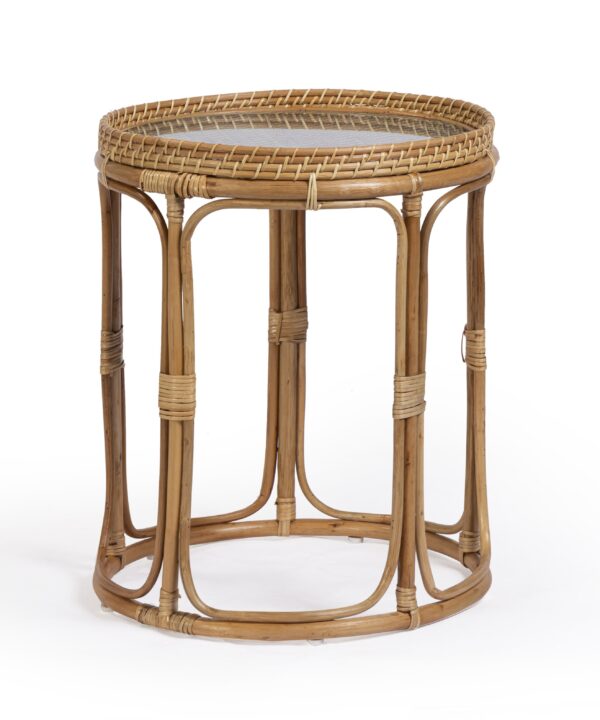 Lindy Rattan Side Table - Luxe Home Furnishings (Jersey City, NJ)