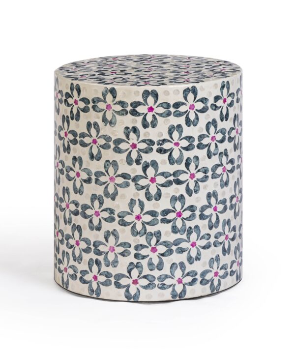 Lorna Capiz Shell Accent Stool - Luxe Home Furnishings (Jersey City, NJ)