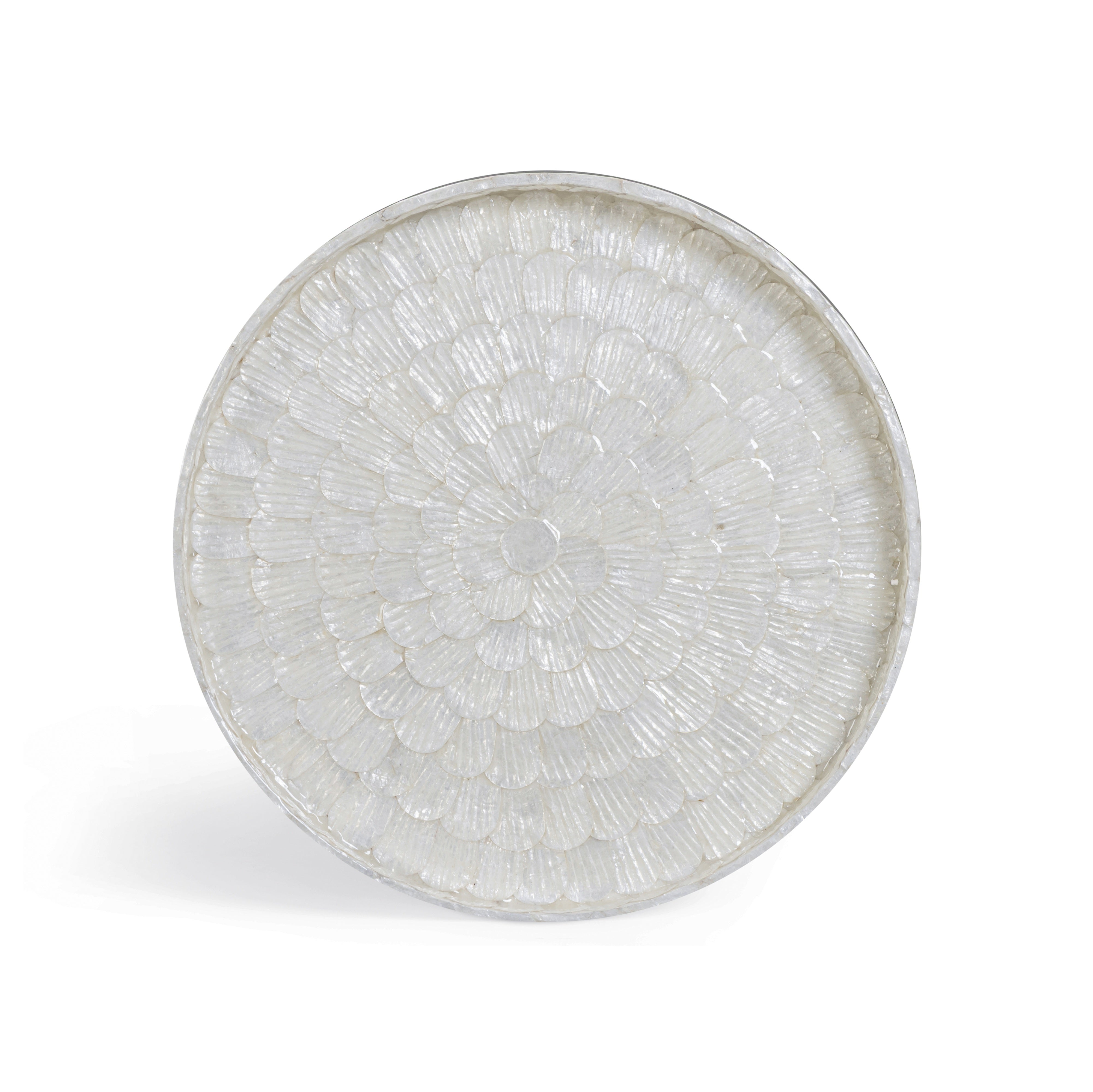 Coast Pearl White Seashell Round Side Table - Luxe Home Furnishings (Jersey City, NJ)