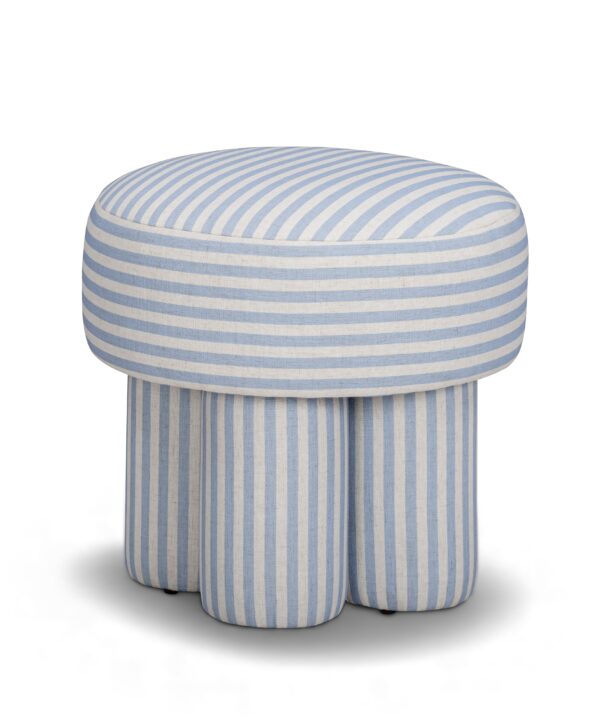 Masha Striped Performance Linen Accent Stool - Luxe Home Furnishings (Jersey City, NJ)