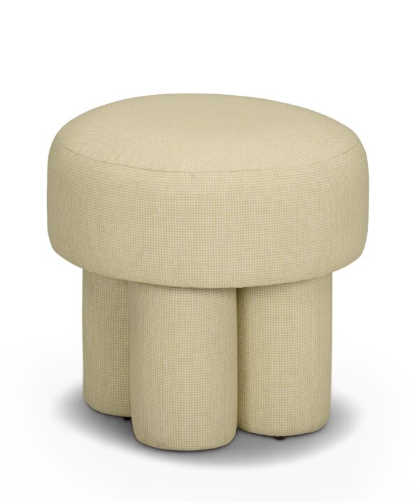 Masha Yellow Homespun Plaid Performance Linen Accent Stool - Luxe Home Furnishings (Jersey City, NJ)