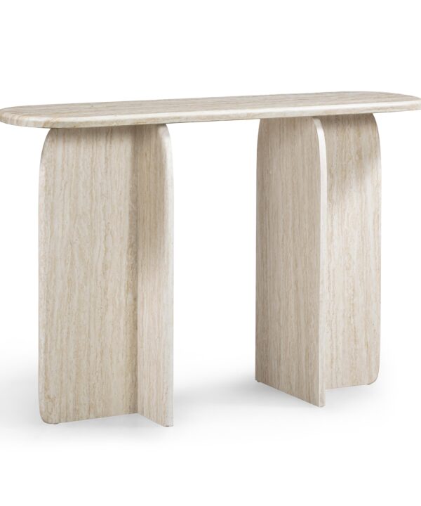 Clementine 48" Faux Travertine Console Table - Luxe Home Furnishings (Jersey City, NJ)