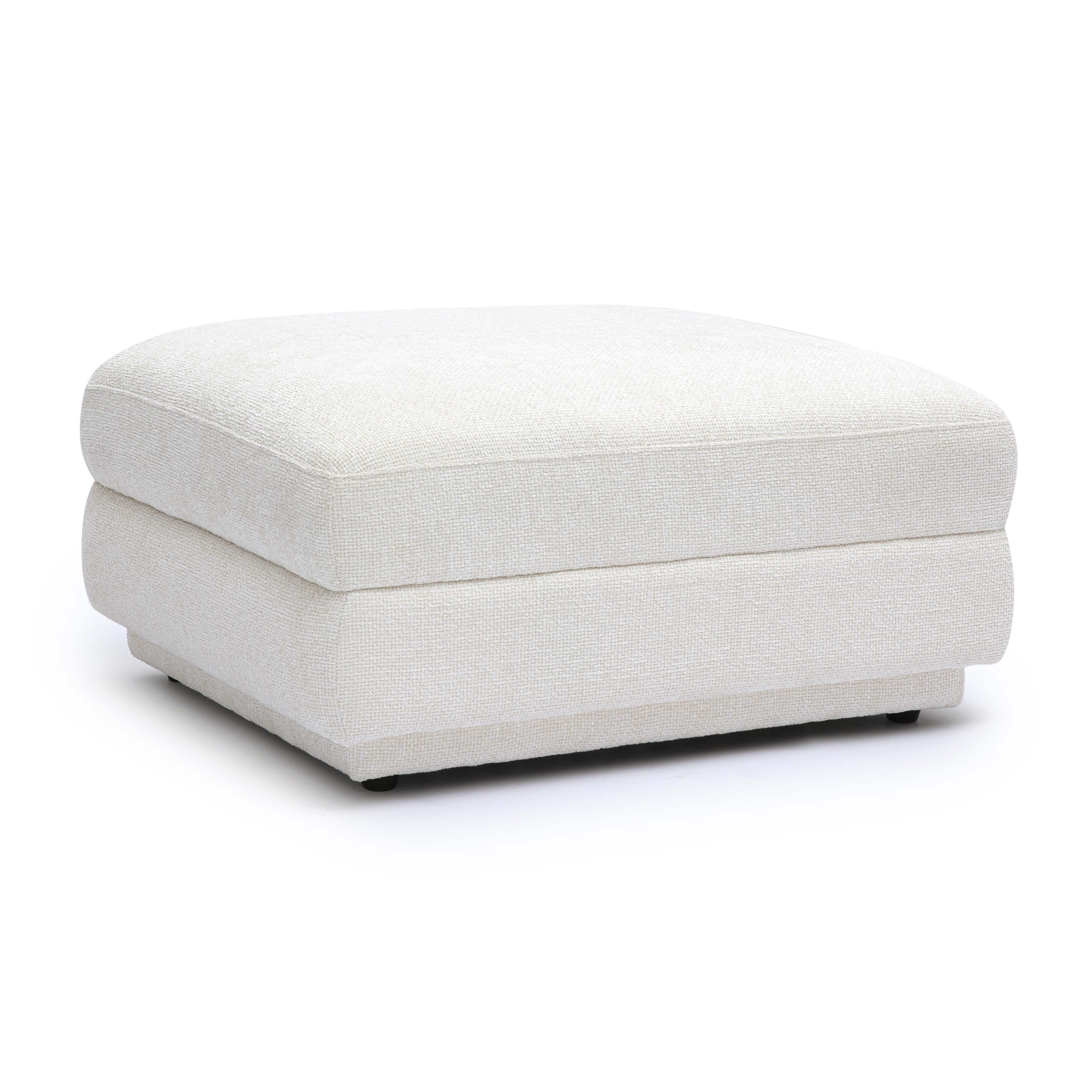 Perry Cream Performance Chenille Modular Ottoman - Luxe Home Furnishings (Jersey City, NJ)
