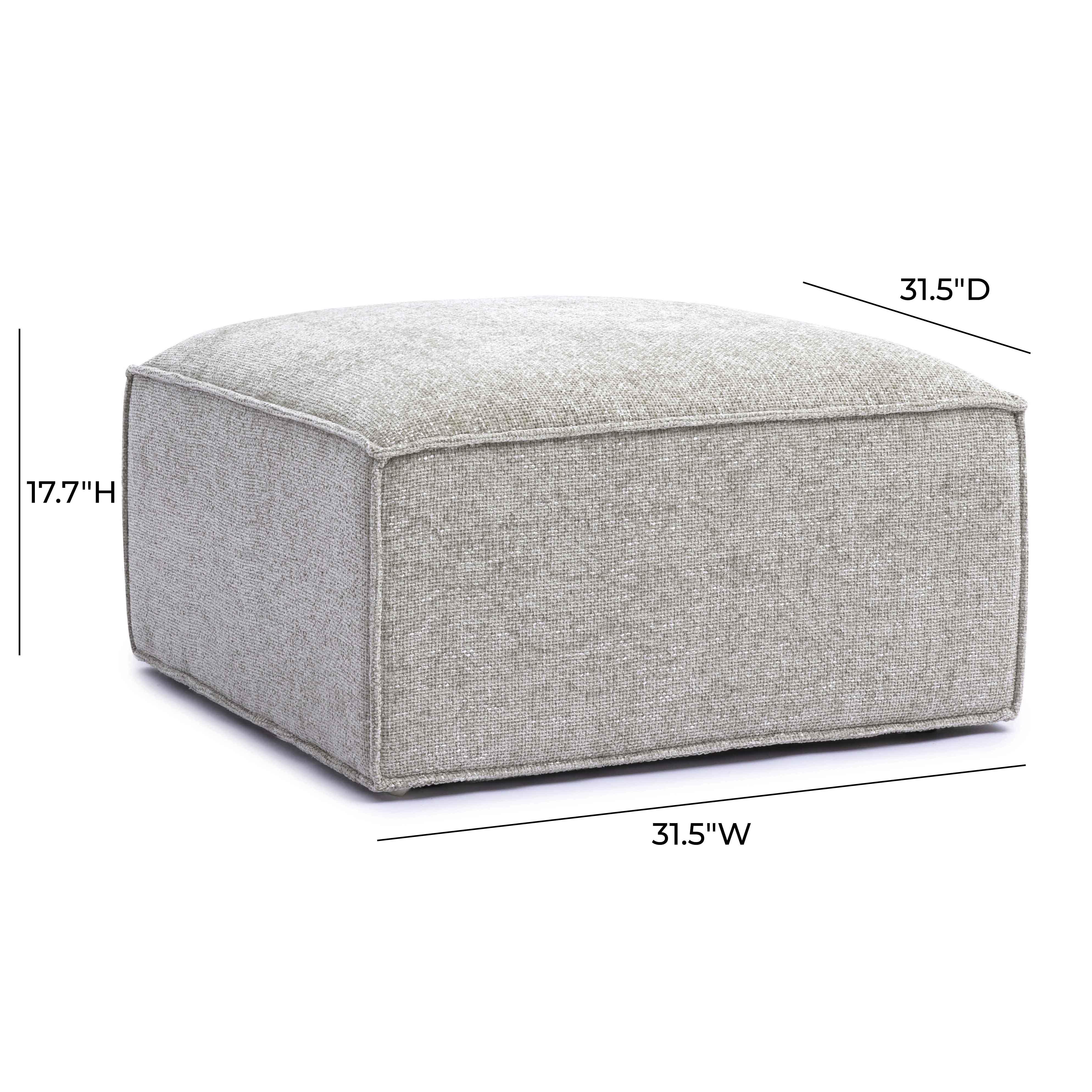 Mindy Performance Chenille Basketweave Ottoman - Luxe Home Furnishings (Jersey City, NJ)