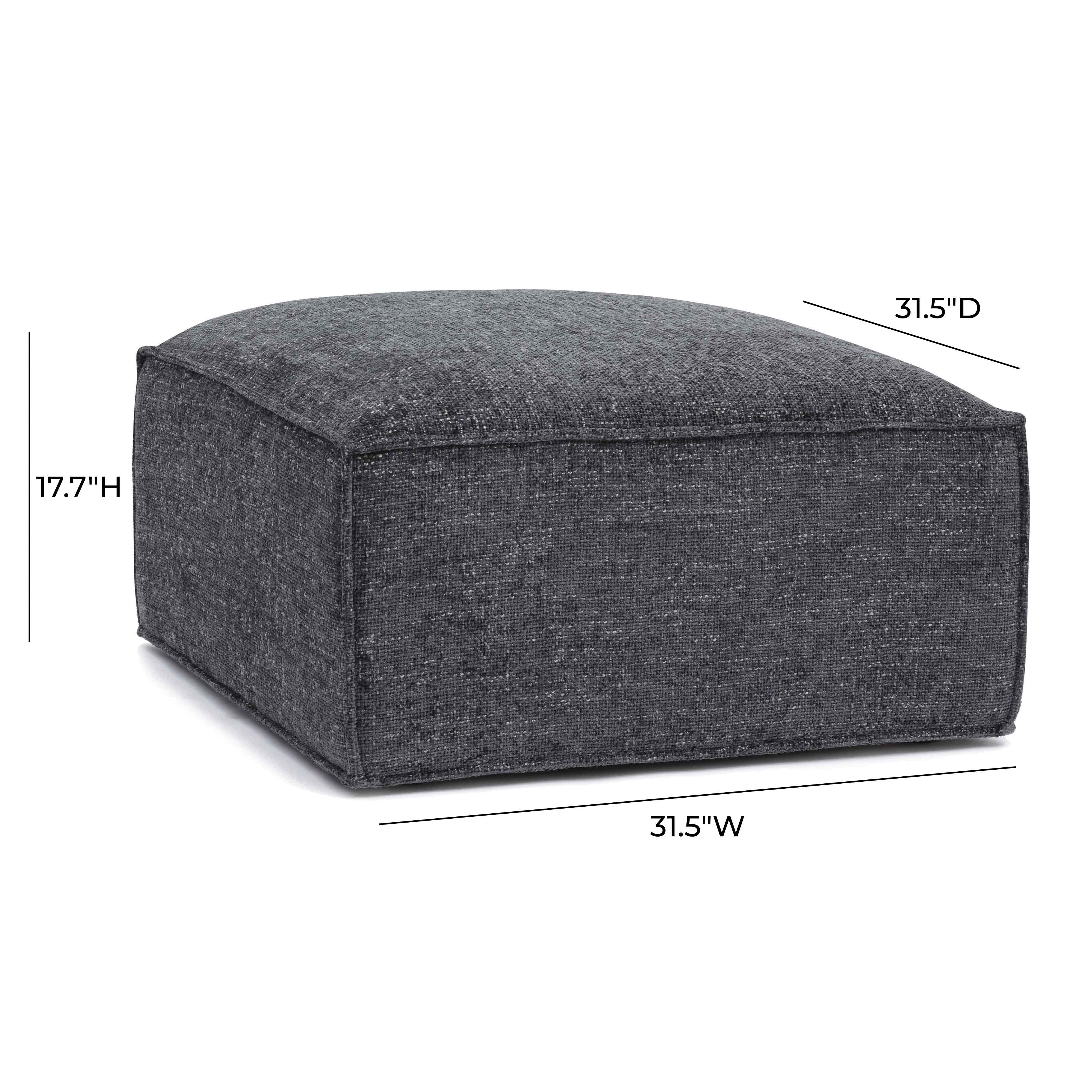 Mindy Performance Chenille Basketweave Ottoman - Luxe Home Furnishings (Jersey City, NJ)