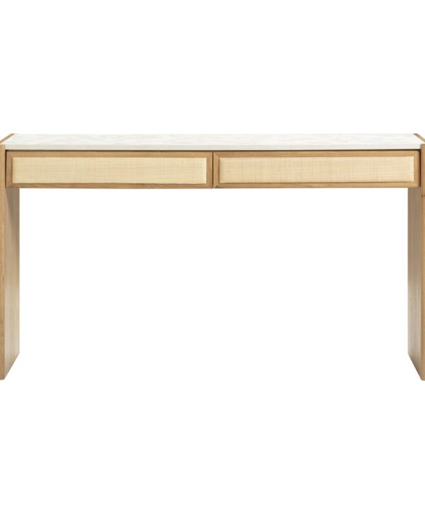 Paige 56" Natural Oak 2-Drawer Console Desk - Luxe Home Furnishings (Jersey City, NJ)