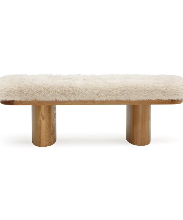 Ollie 48" Contract-Grade Straight Vegan Shearling Bench - Luxe Home Furnishings (Jersey City, NJ)