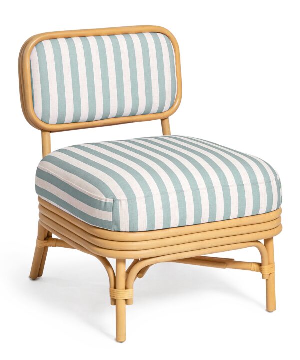 Dorine Striped Performance Linen & Rattan Accent Chair - Luxe Home Furnishings (Jersey City, NJ)