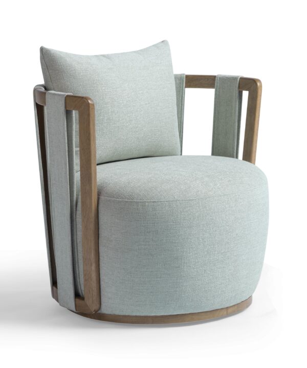 Paolo Textured Contract-Grade Weave Fabric Swivel Accent Chair - Luxe Home Furnishings (Jersey City, NJ)