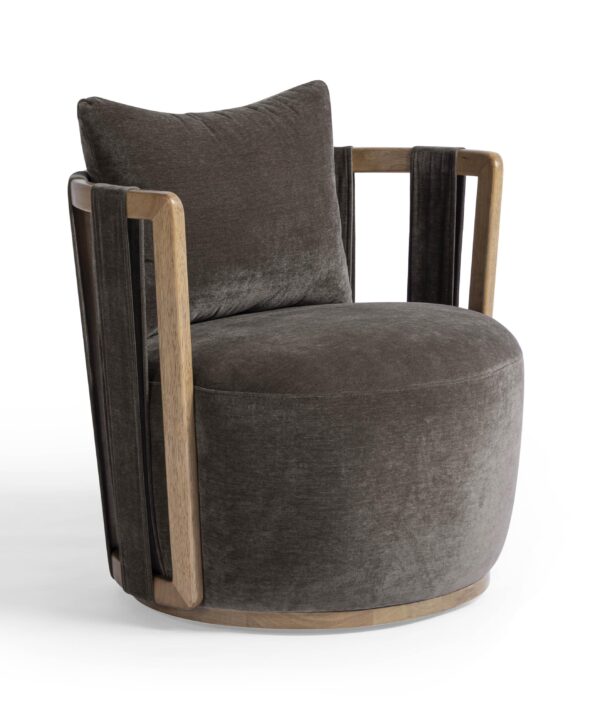Paolo Upcycled Contract-Grade Fabric Swivel Accent Chair - Luxe Home Furnishings (Jersey City, NJ)