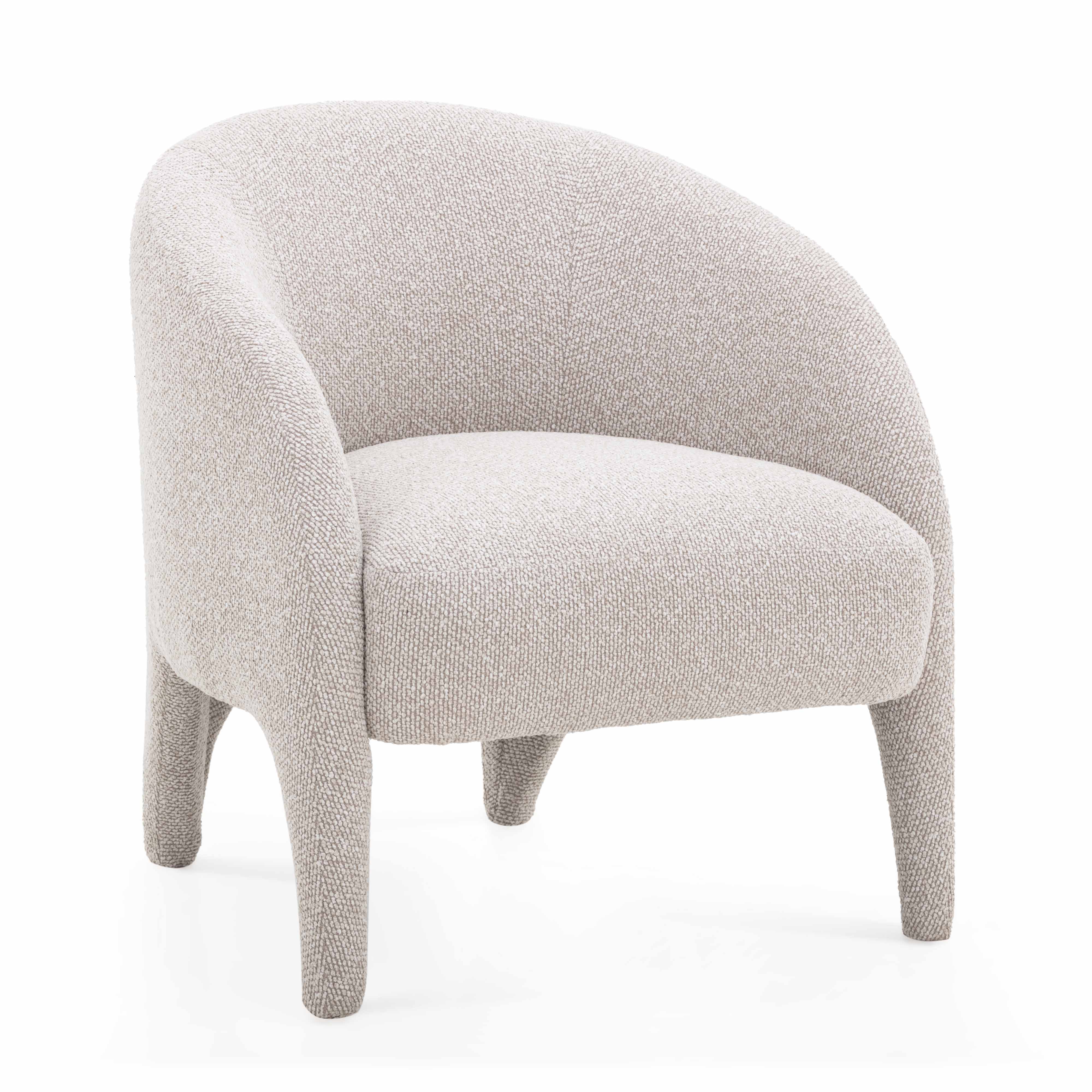 Kris Warm Grey Performance Boucle Accent Chair - Luxe Home Furnishings (Jersey City, NJ)