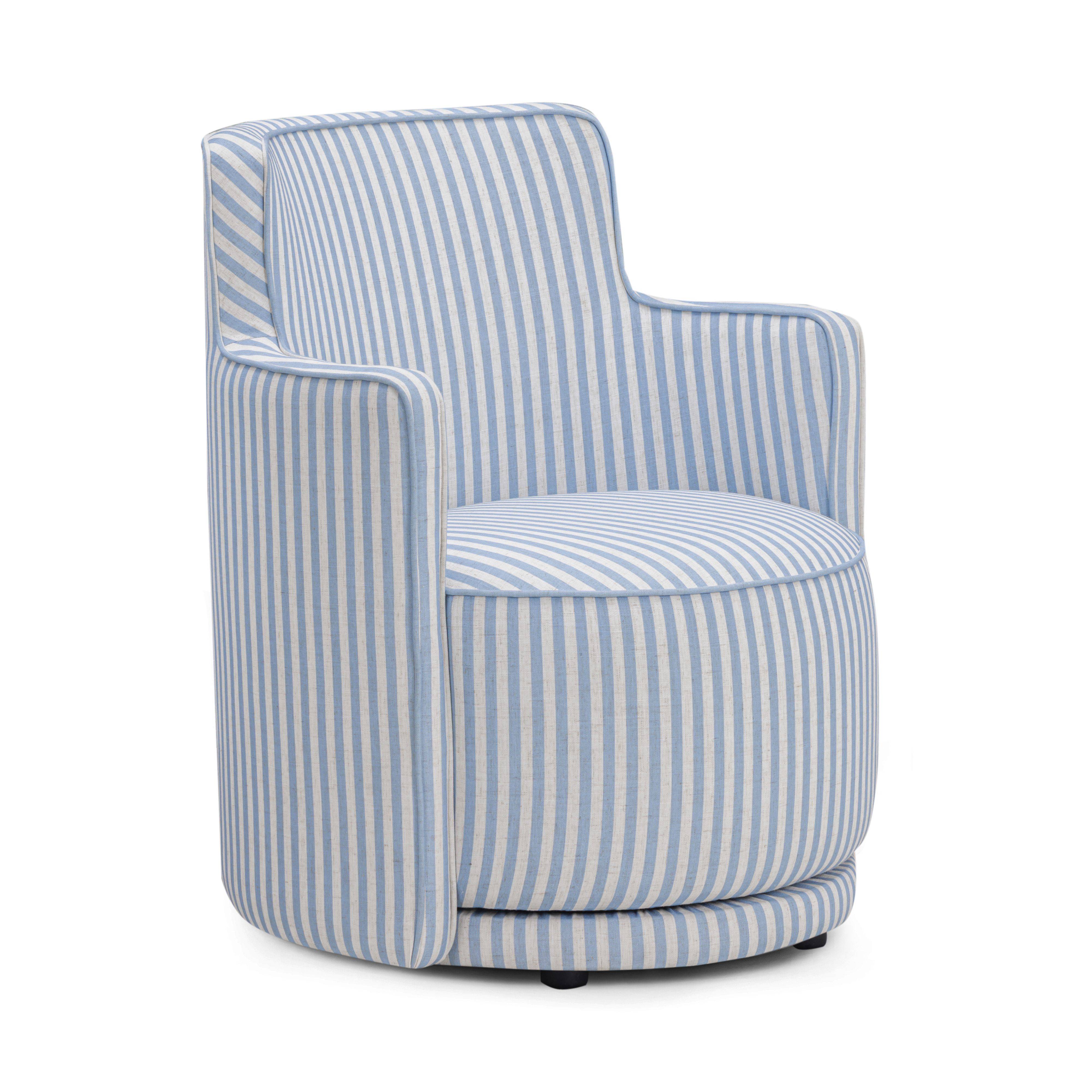 Passe Striped Linen Swivel Chair - Luxe Home Furnishings (Jersey City, NJ)