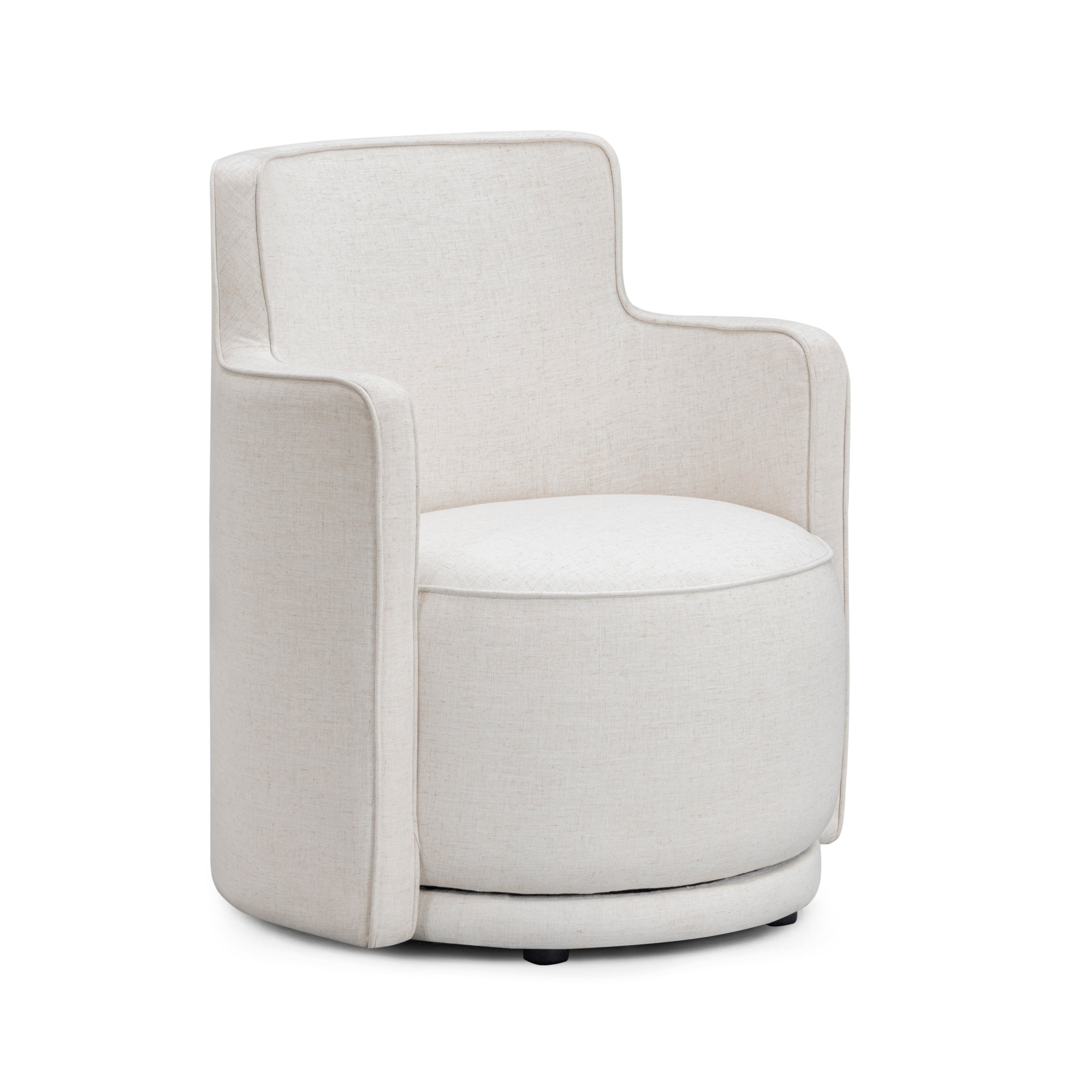 Passe Cream Upcycled Performance Linen Swivel Chair - Luxe Home Furnishings (Jersey City, NJ)