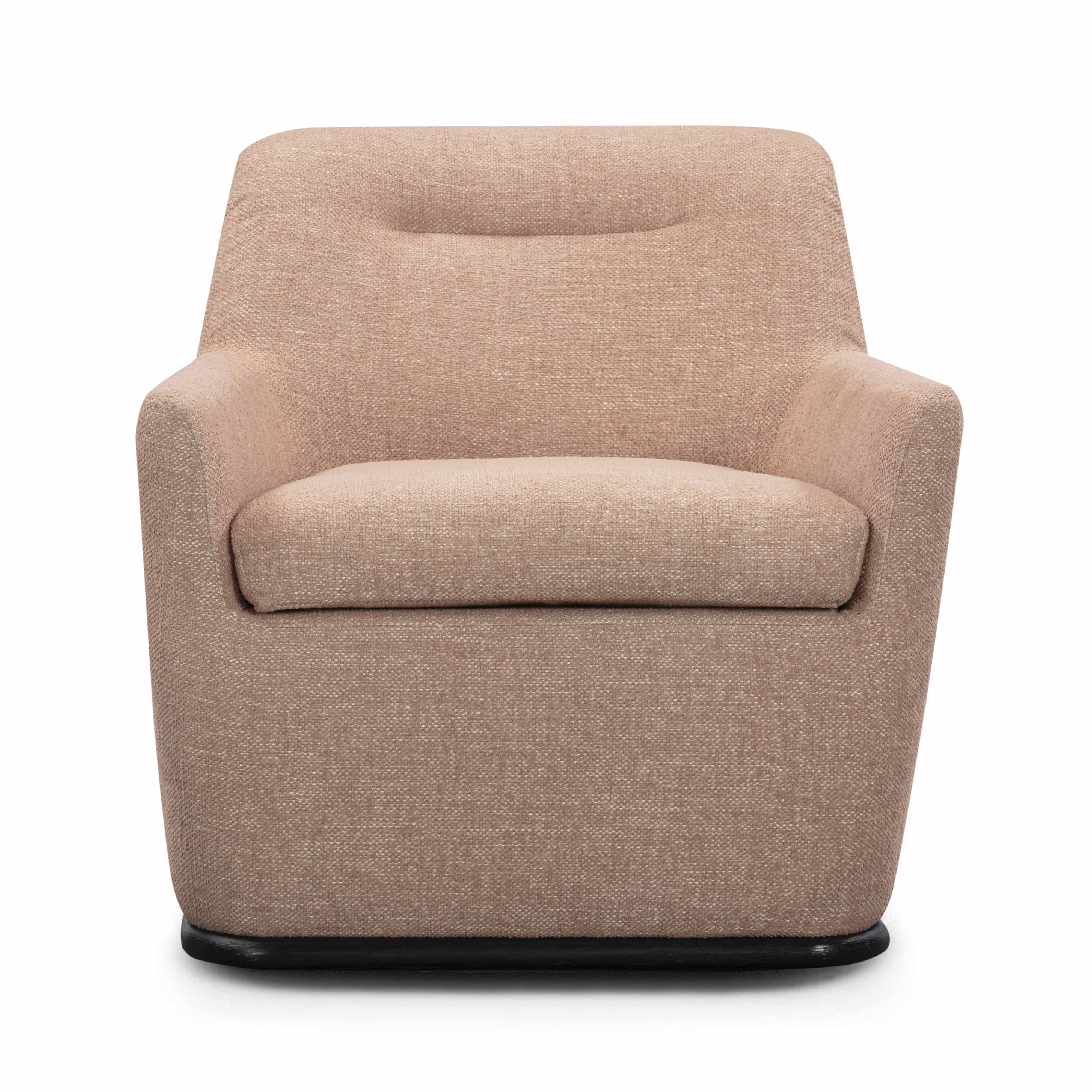 Mado Peach Textured Contract-Grade Fabric Swivel Accent Chair - Luxe Home Furnishings (Jersey City, NJ)