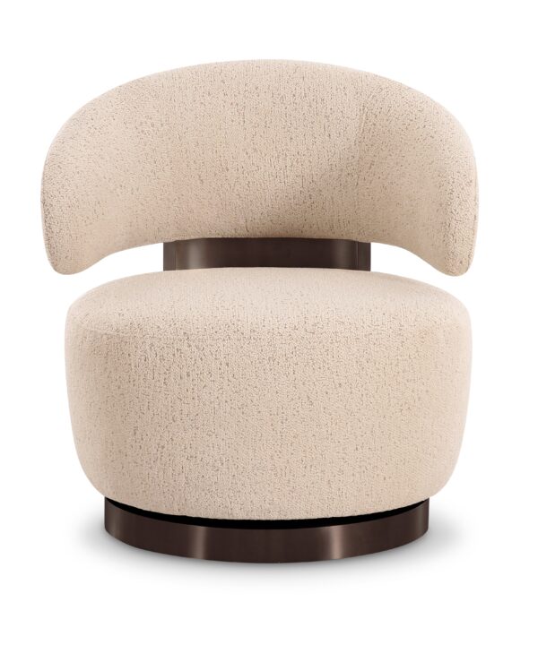 Austin Cream Performance Boucle Swivel Accent Chair - Luxe Home Furnishings (Jersey City, NJ)