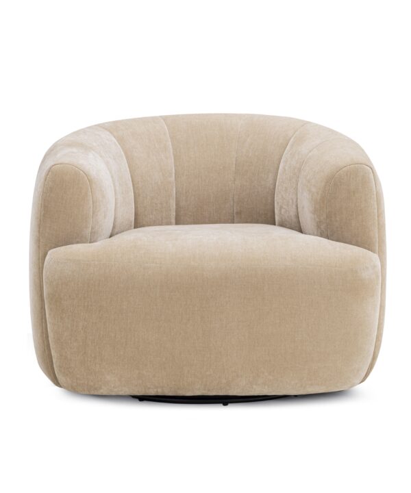 Jasmine Upcycled Contract-Grade Basketweave Fabric Swivel Accent Chair - Luxe Home Furnishings (Jersey City, NJ)