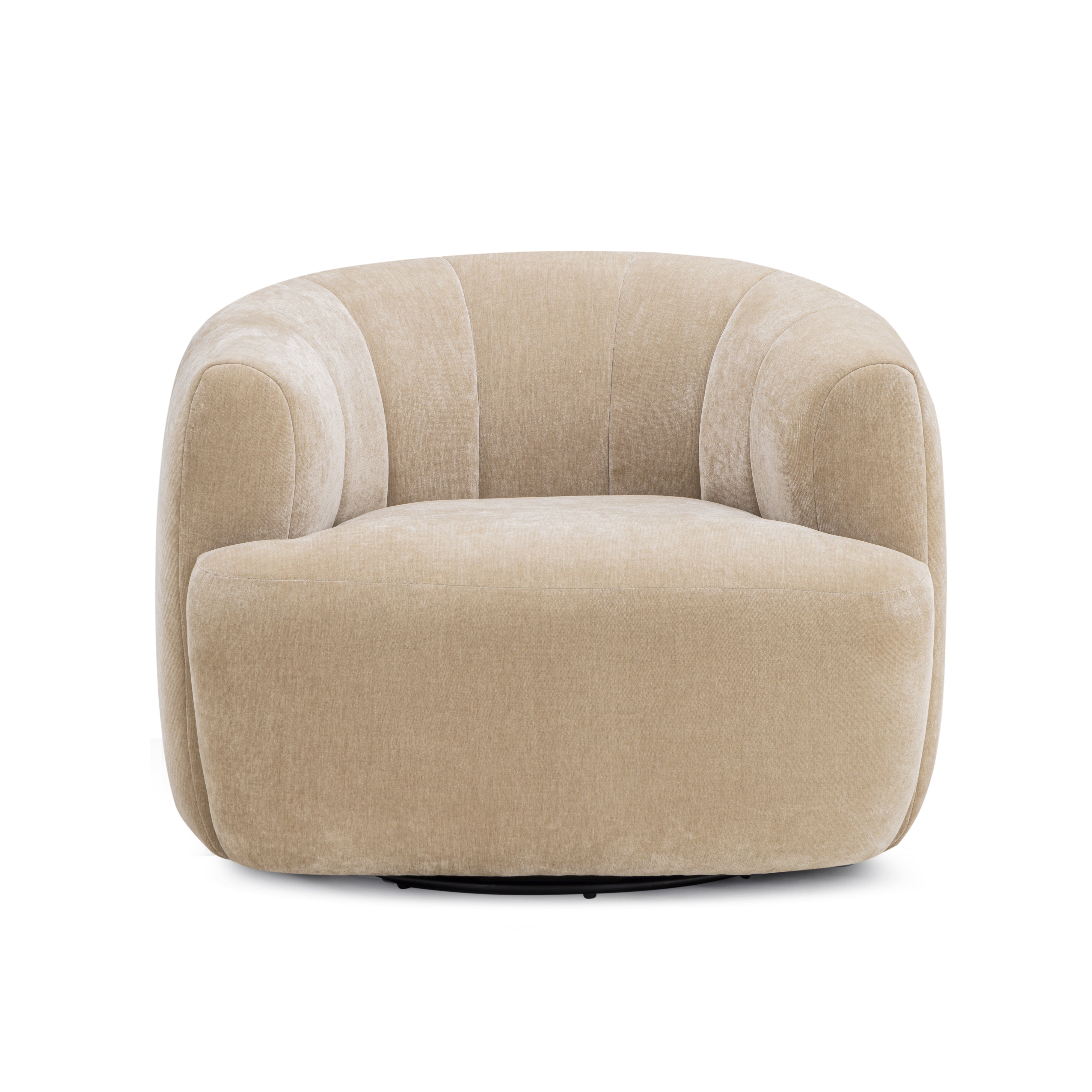 Jasmine Upcycled Contract-Grade Basketweave Fabric Swivel Accent Chair - Luxe Home Furnishings (Jersey City, NJ)