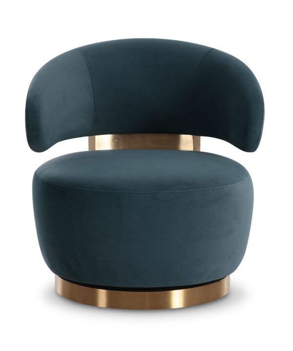 Austin Dark Teal Performance Velvet Swivel Accent Chair - Luxe Home Furnishings (Jersey City, NJ)