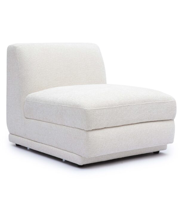 Perry Cream Performance Chenille Modular Armless Chair - Luxe Home Furnishings (Jersey City, NJ)