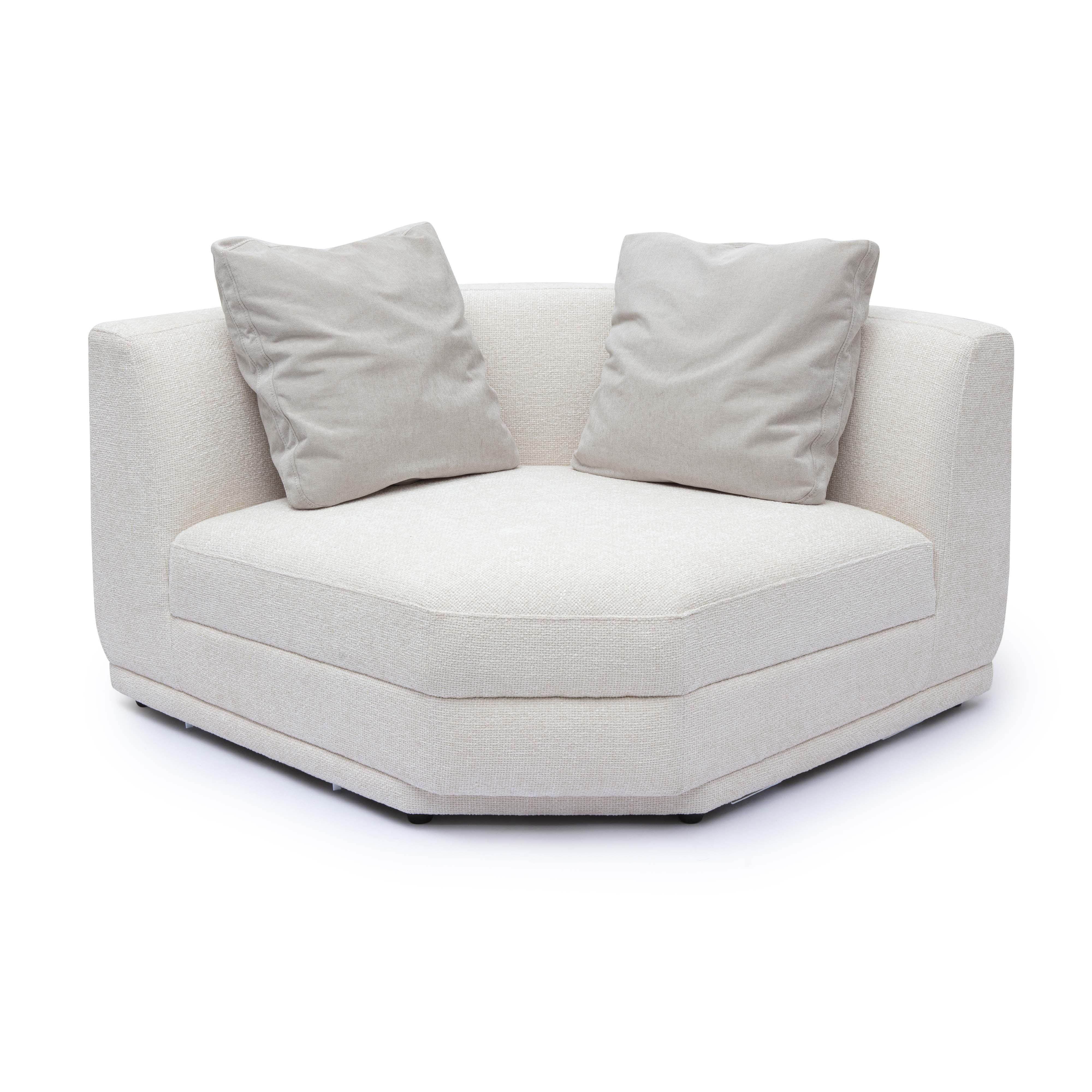 Perry Cream Performance Chenille Modular Wedge Corner Chair - Luxe Home Furnishings (Jersey City, NJ)