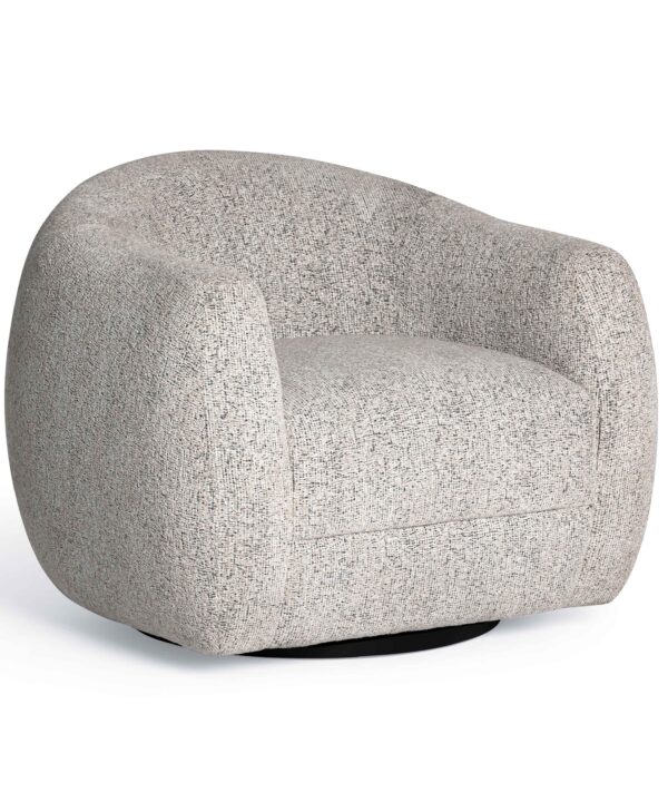 Judy Black and White Woven Performance Fabric Swivel Chair - Luxe Home Furnishings (Jersey City, NJ)