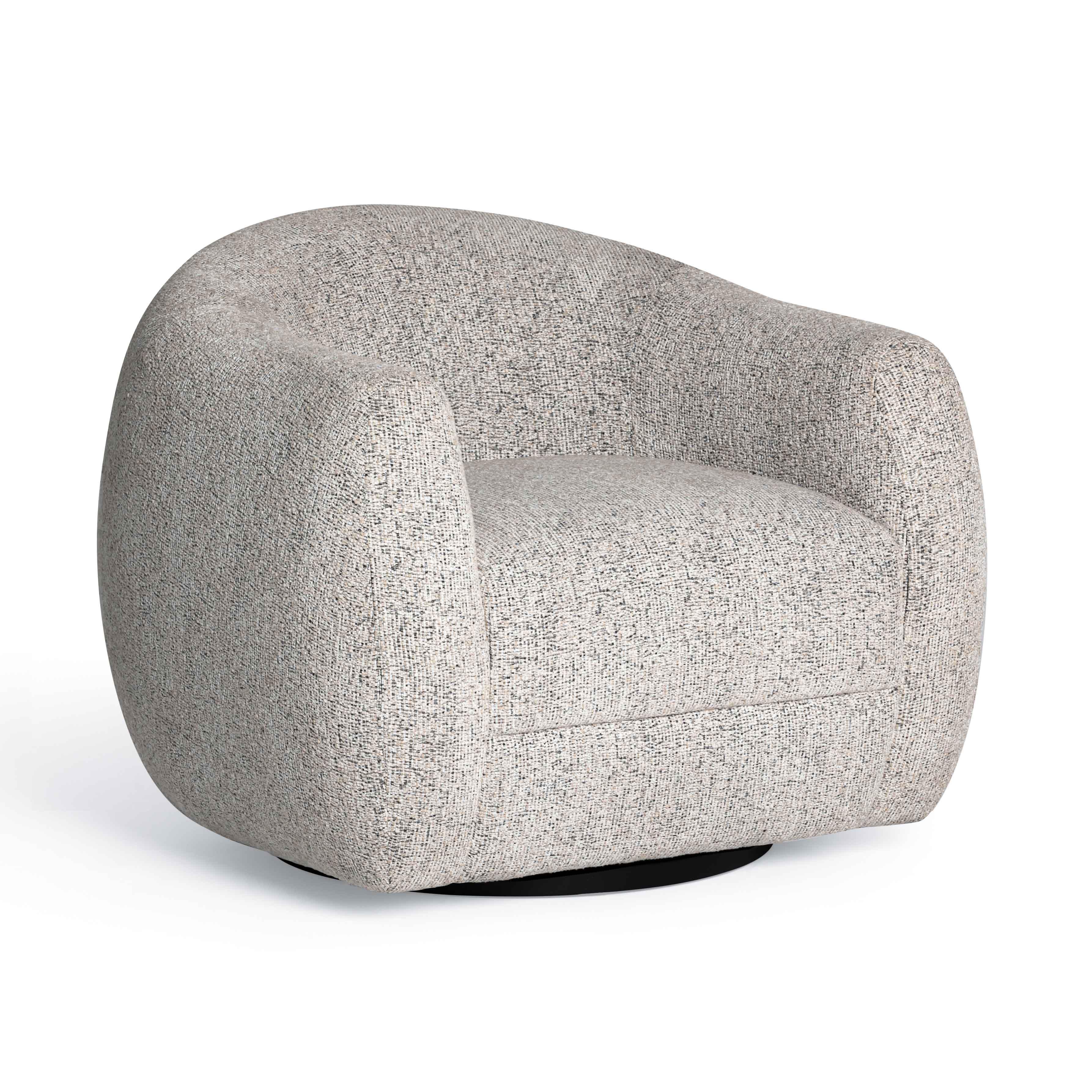 Judy Black and White Woven Performance Fabric Swivel Chair - Luxe Home Furnishings (Jersey City, NJ)