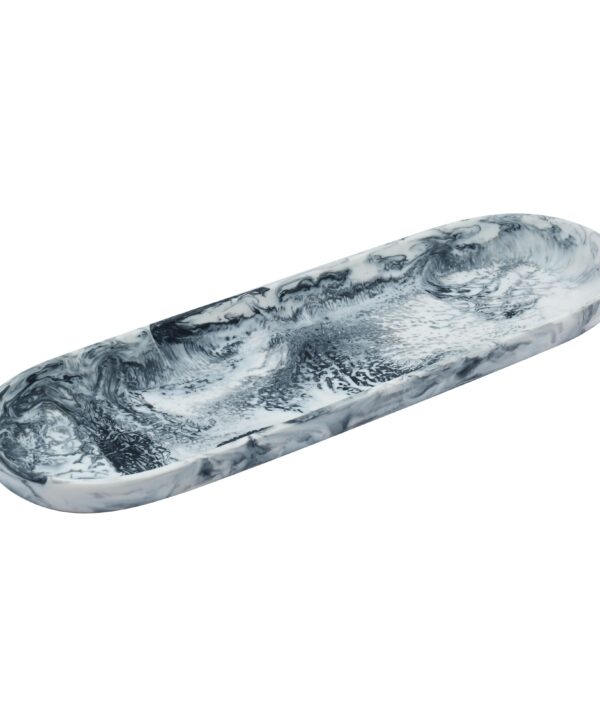 Mera Black & White Long Resin Serving Platter - Luxe Home Furnishings (Jersey City, NJ)