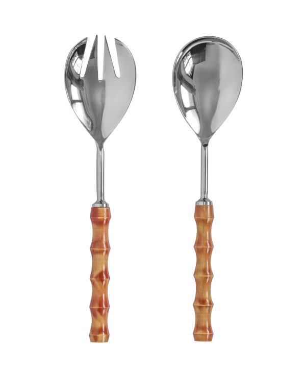 Bamboozled Stainless Steel Salad Serving Spoons - Set of 2 - Luxe Home Furnishings (Jersey City, NJ)